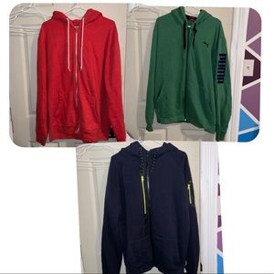 3 men zip ups